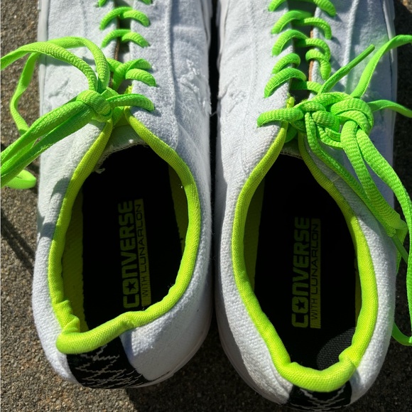 Converse One Star Shield Canvas Ox White/White/Volt US size Women 11.5 / men 10 - Picture 3 of 13